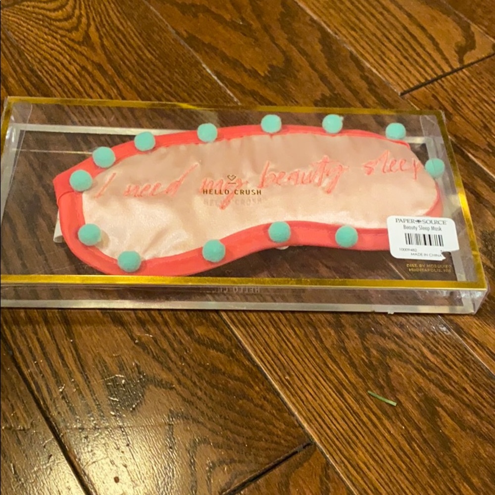 Eye sleep mask satin with Pom poms New with tags LAST CHANCE SALE!